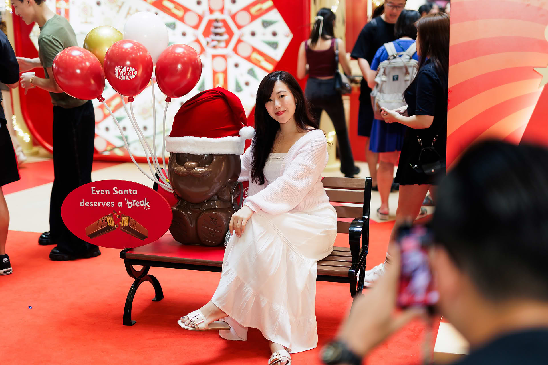 KitKat Christmas prize winner taking a photo