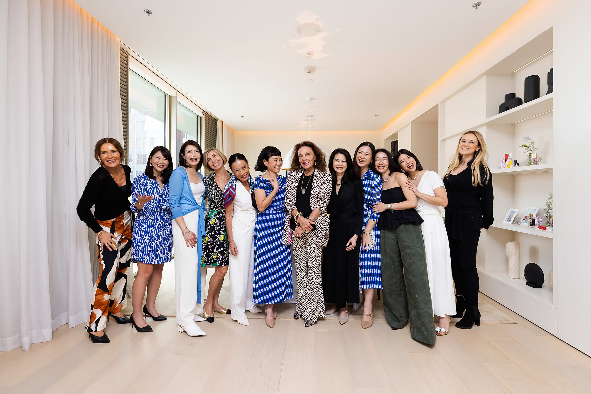 Group photo at Diane von Furstenberg x Estee Lauder lunch event