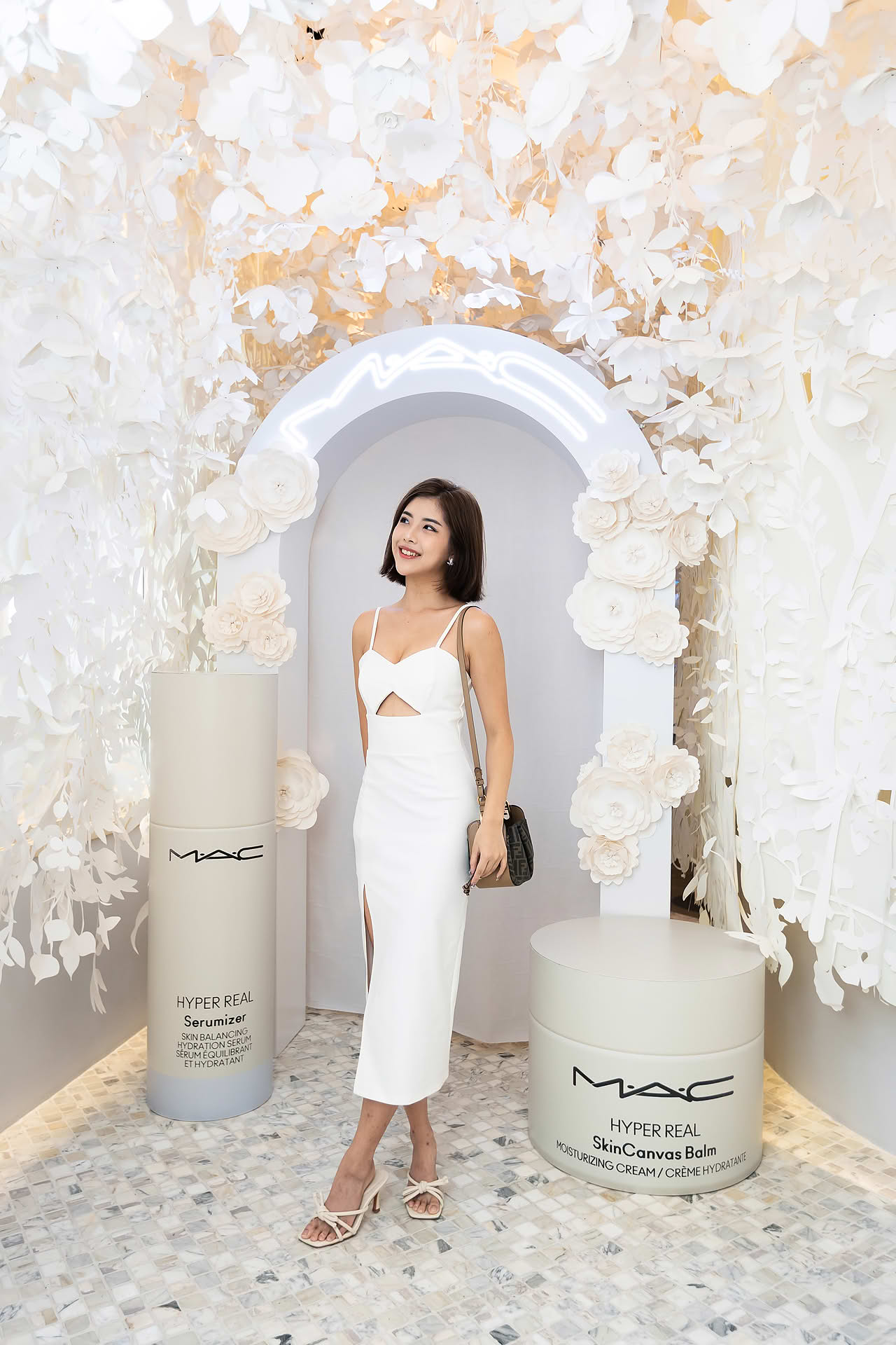 Influencer posing at MAC Hyper Real PR event
