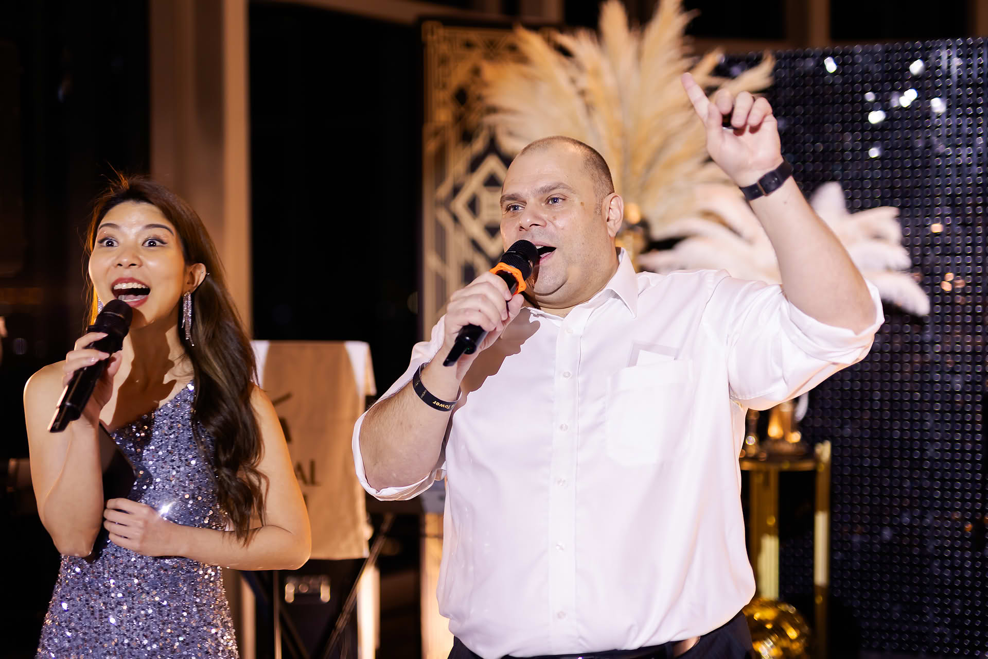 Host and boss announcing the winner