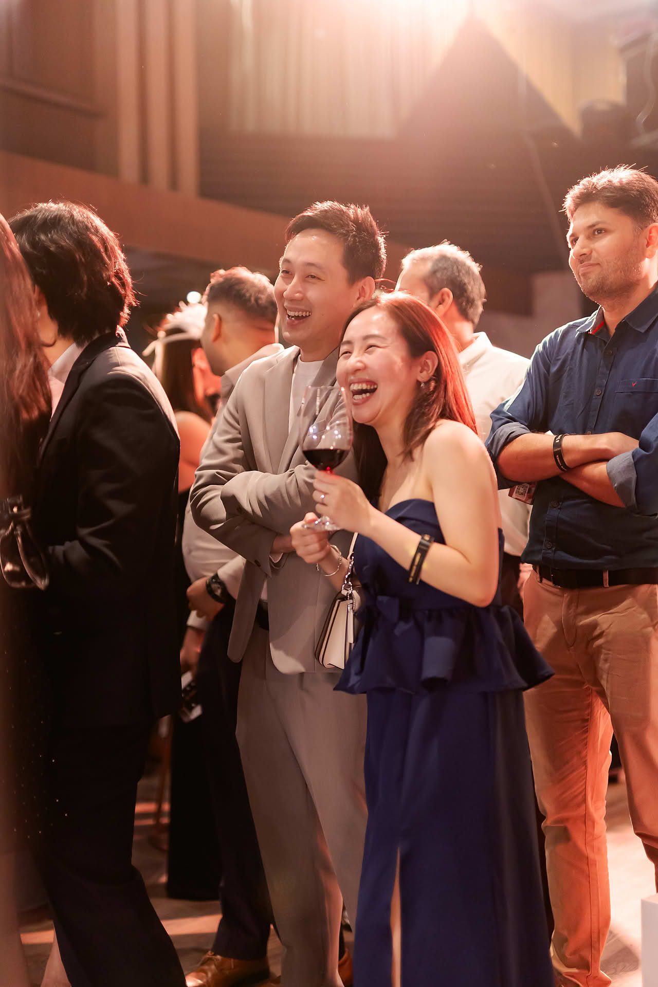Audience laughing