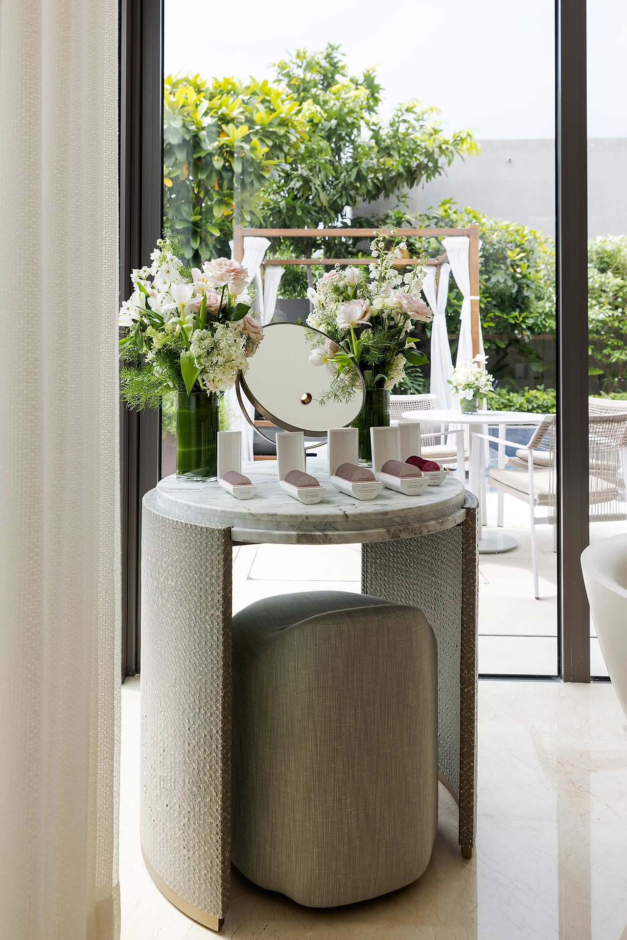 Product display table at Noble Panacea PR event