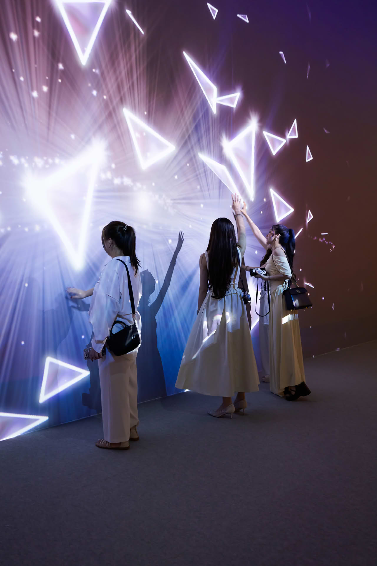 Influencers exploring the place at Issey Miyake interactive venue