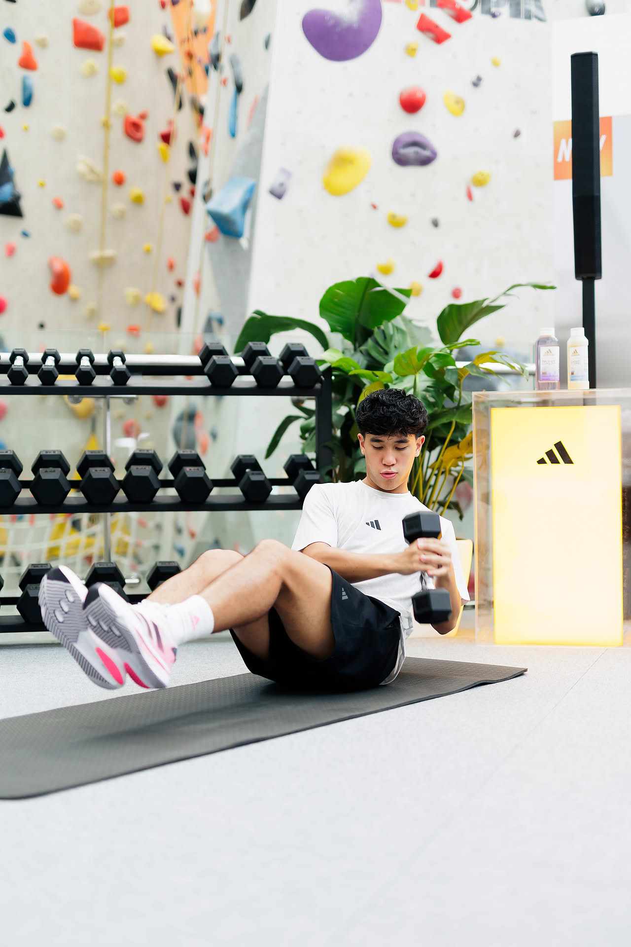 Exercise session at Adidas Pop-up stall