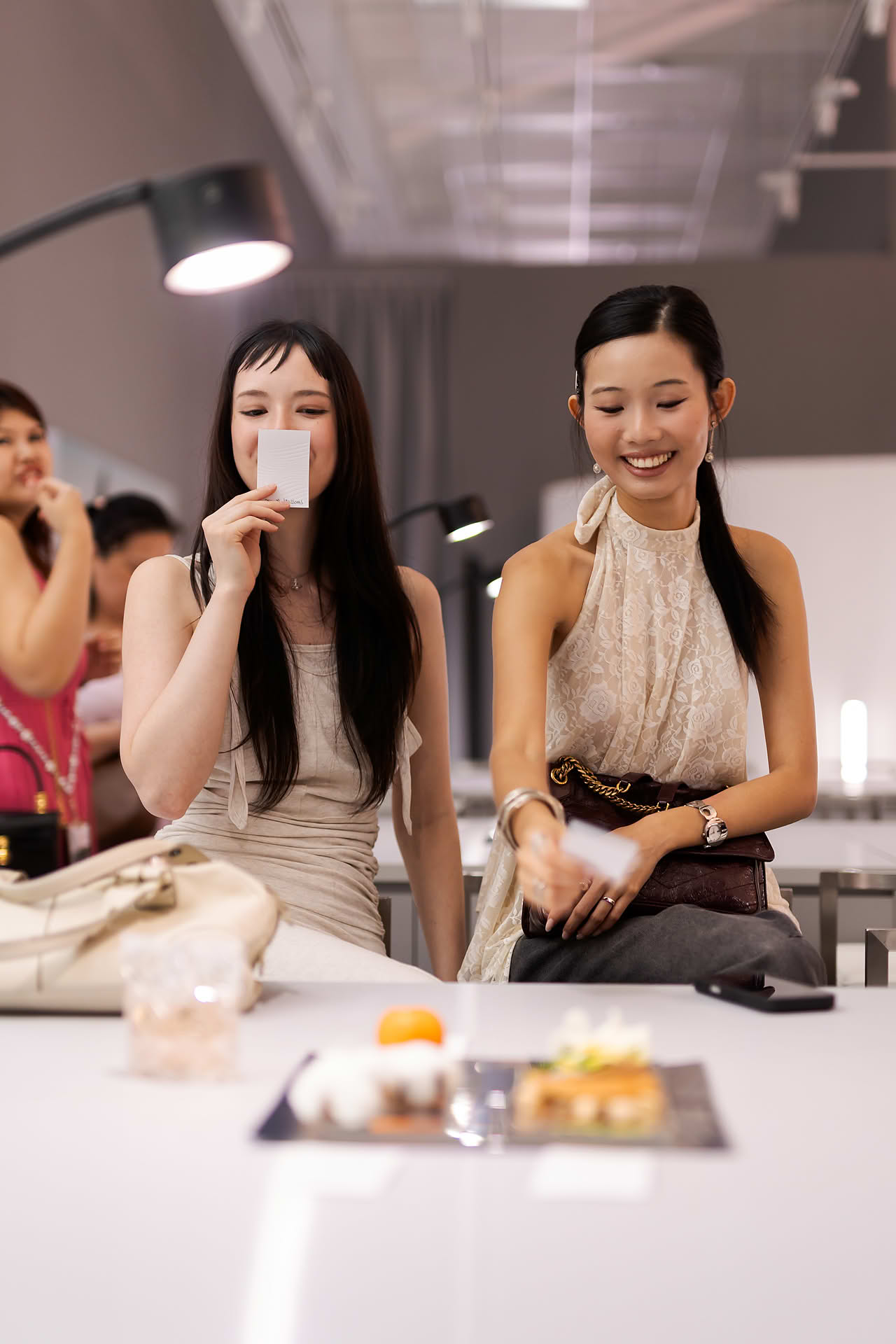 Influencers smelling the scents at Issey Miyake interactive venue