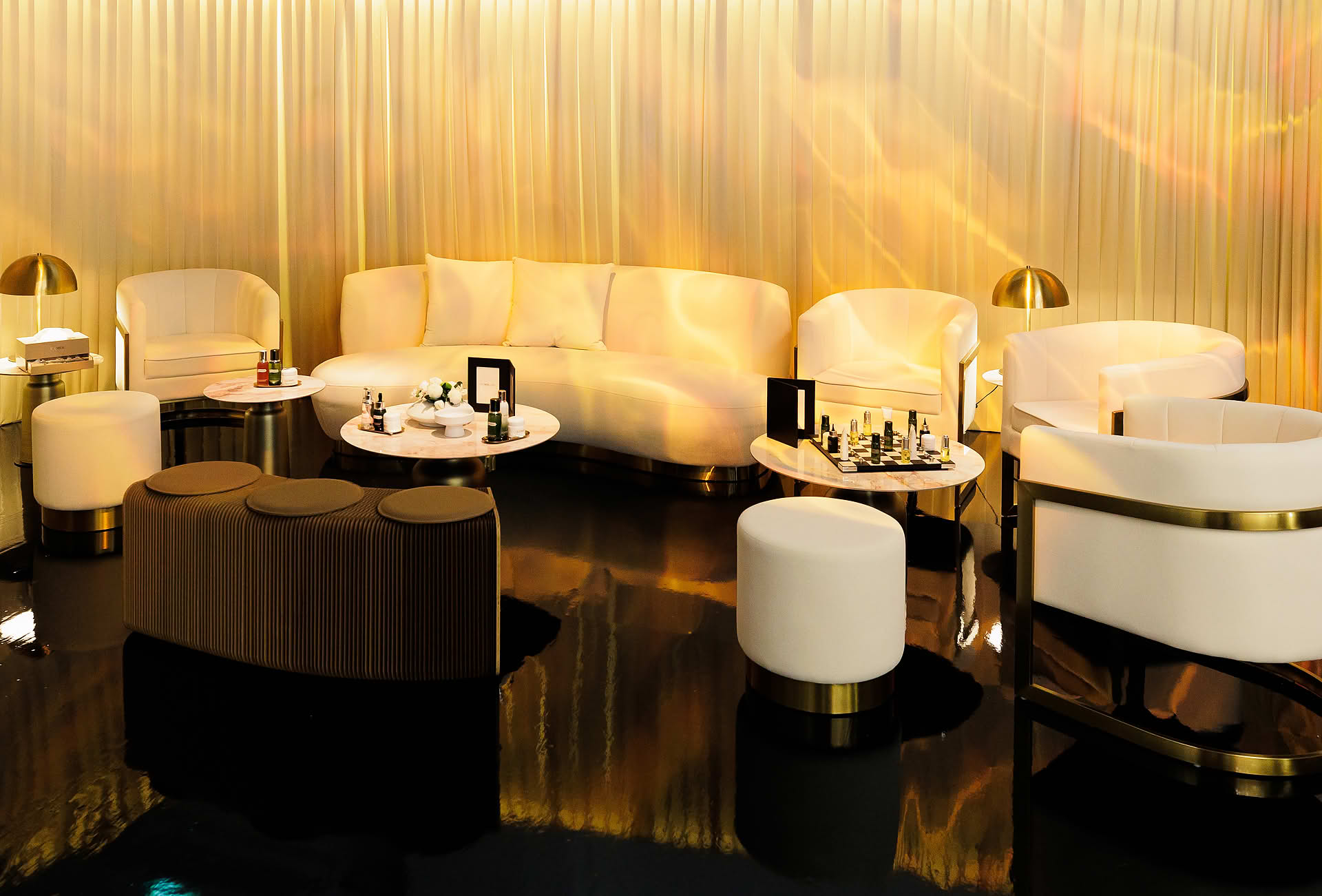 Massage seating area at La Mer WCD PR event