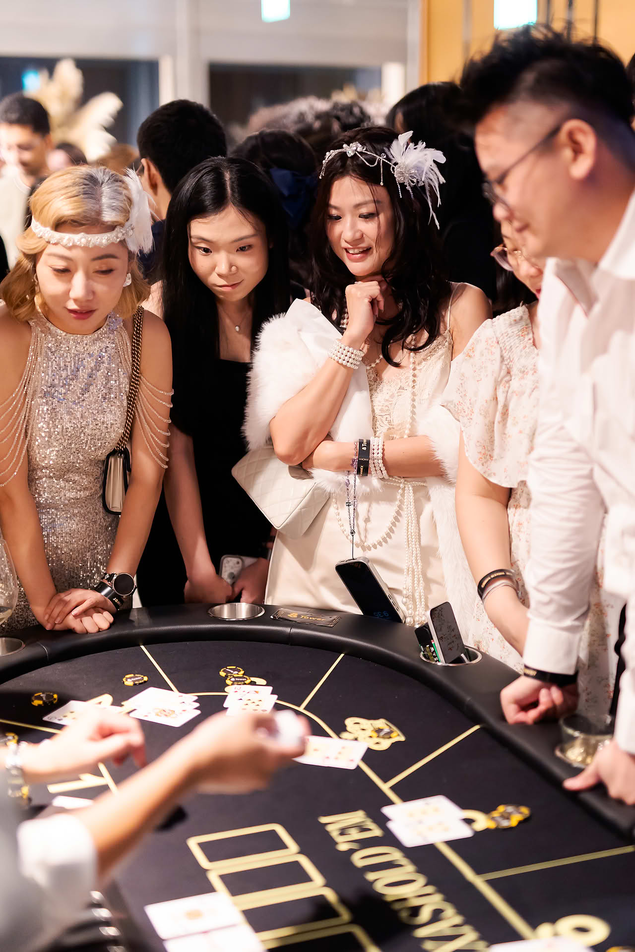 Staff playing at the table