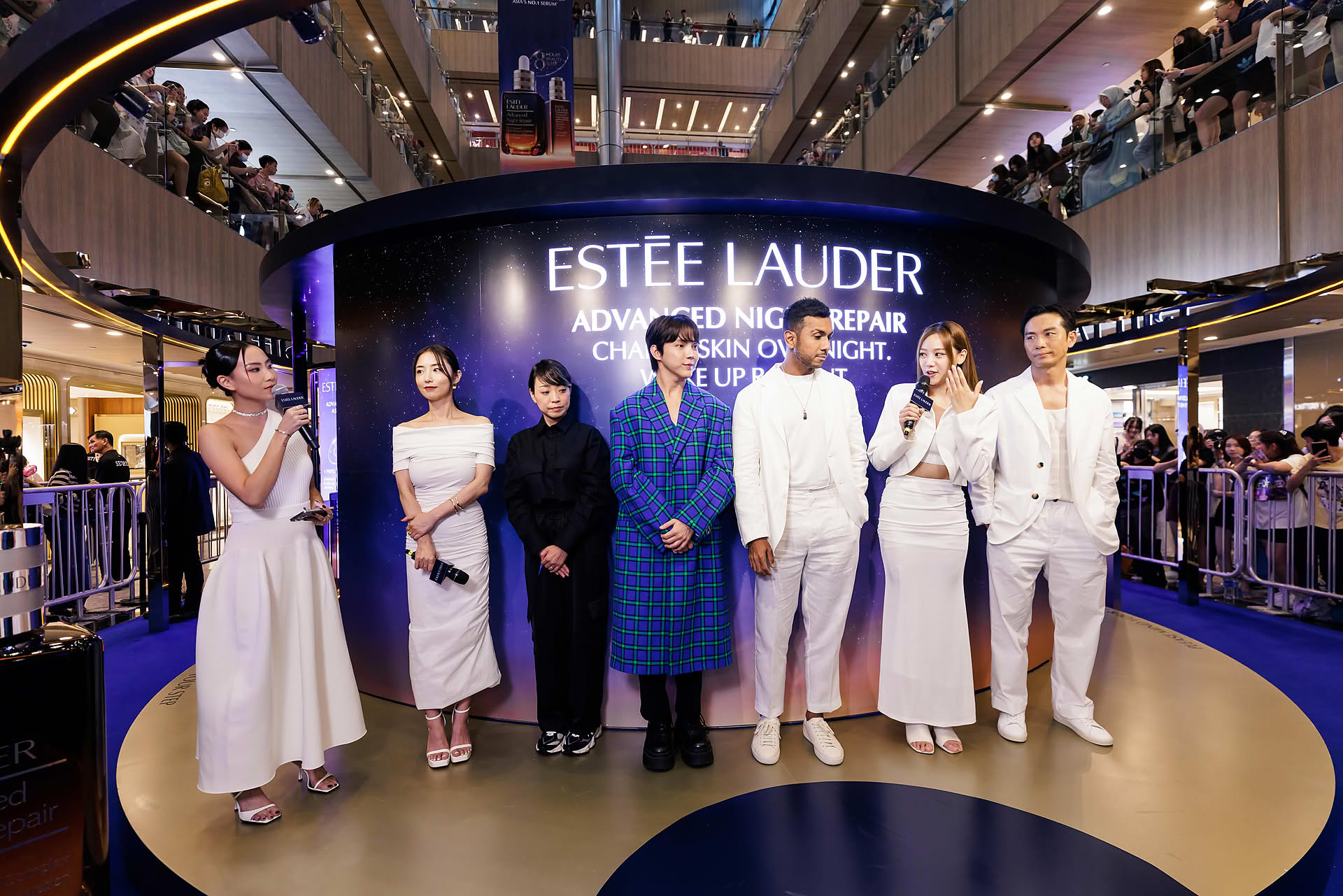 Celebrities speaking at Estee Lauder Yoona PR event in Paragon