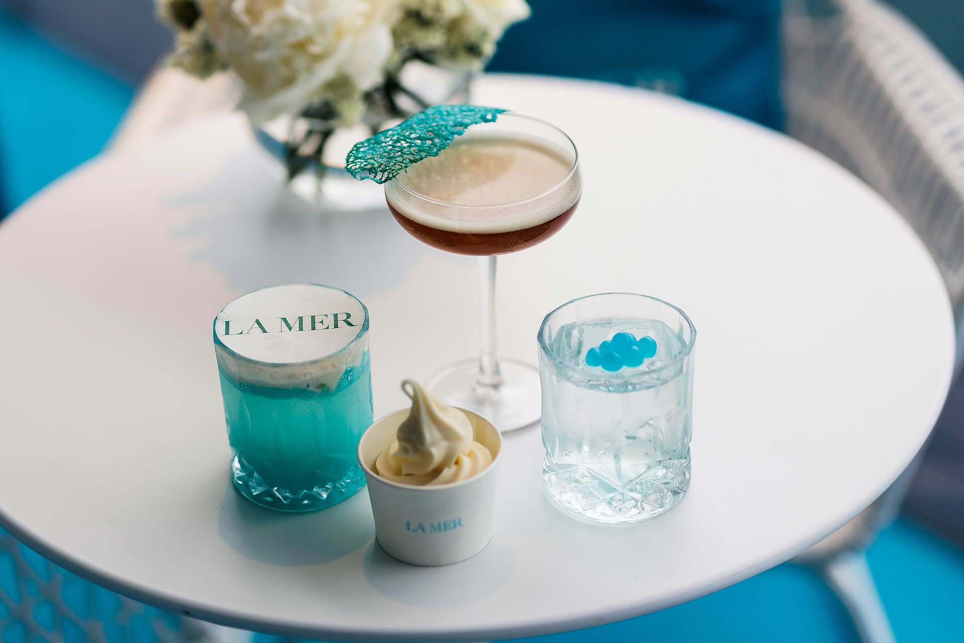 Branded drinks served at La Mer PR event in Sentosa
