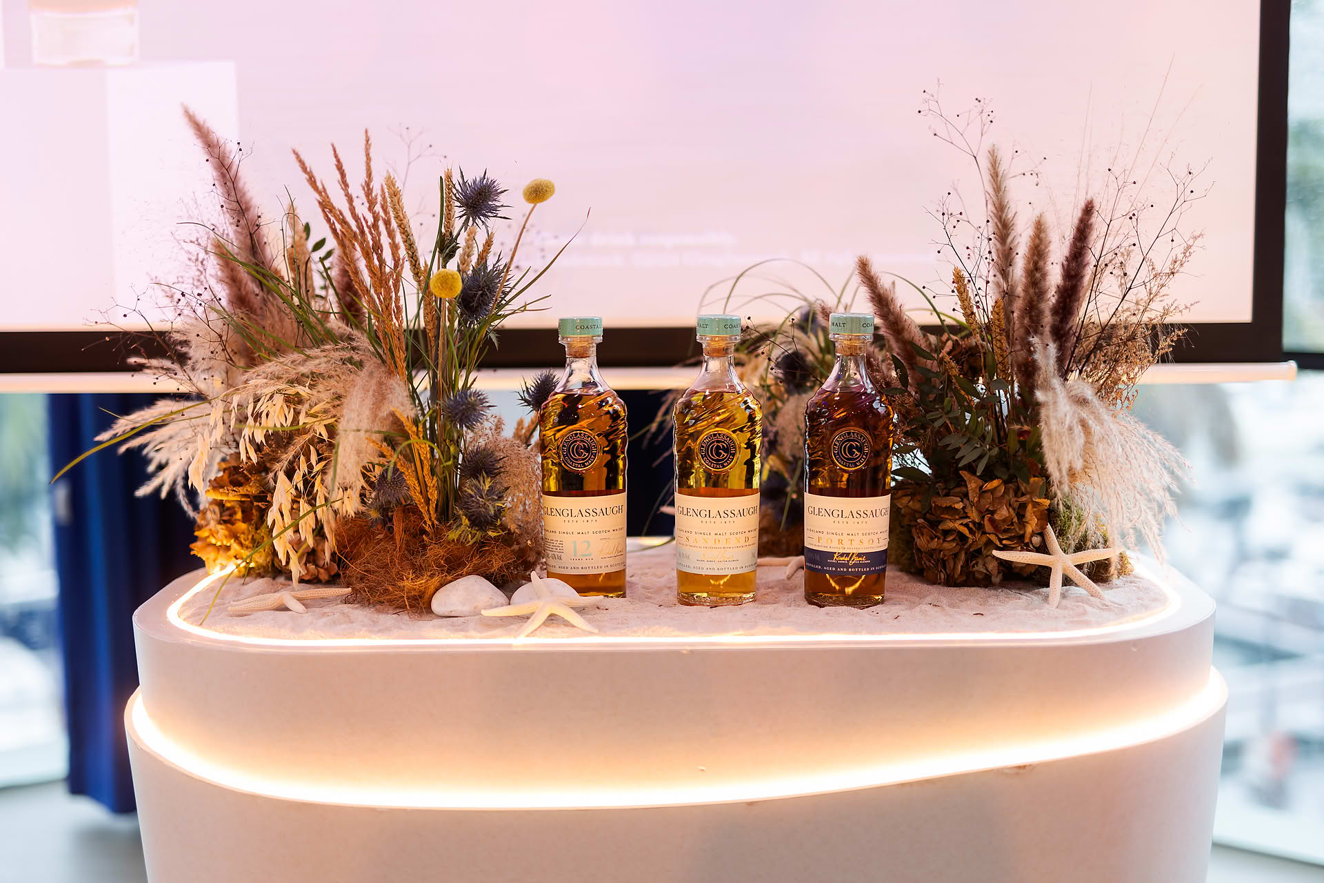 Product on display at Glenglassaugh PR event