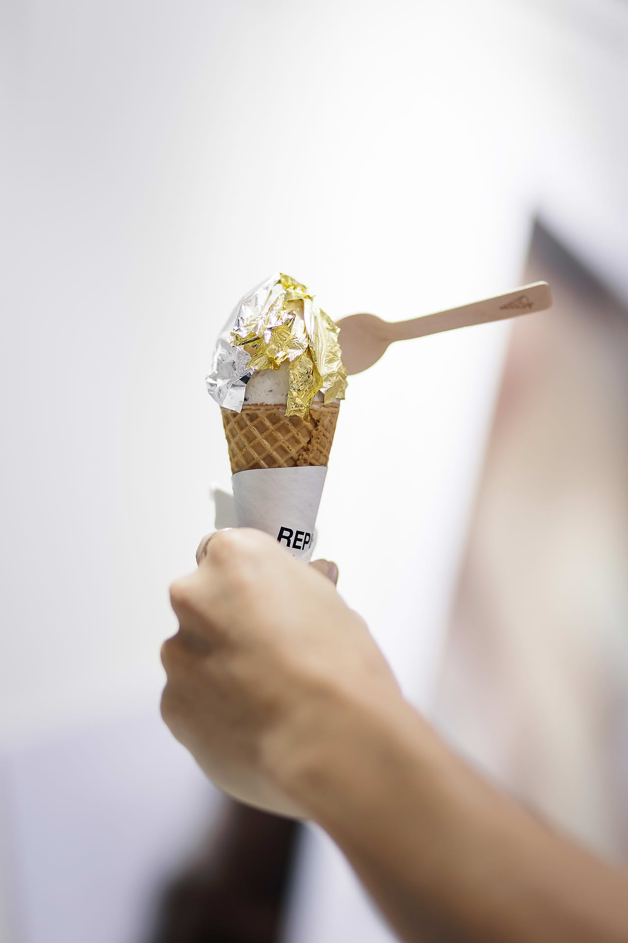 Branded ice cream served at Maison Margiela pop-up stall in Ngee Ann City