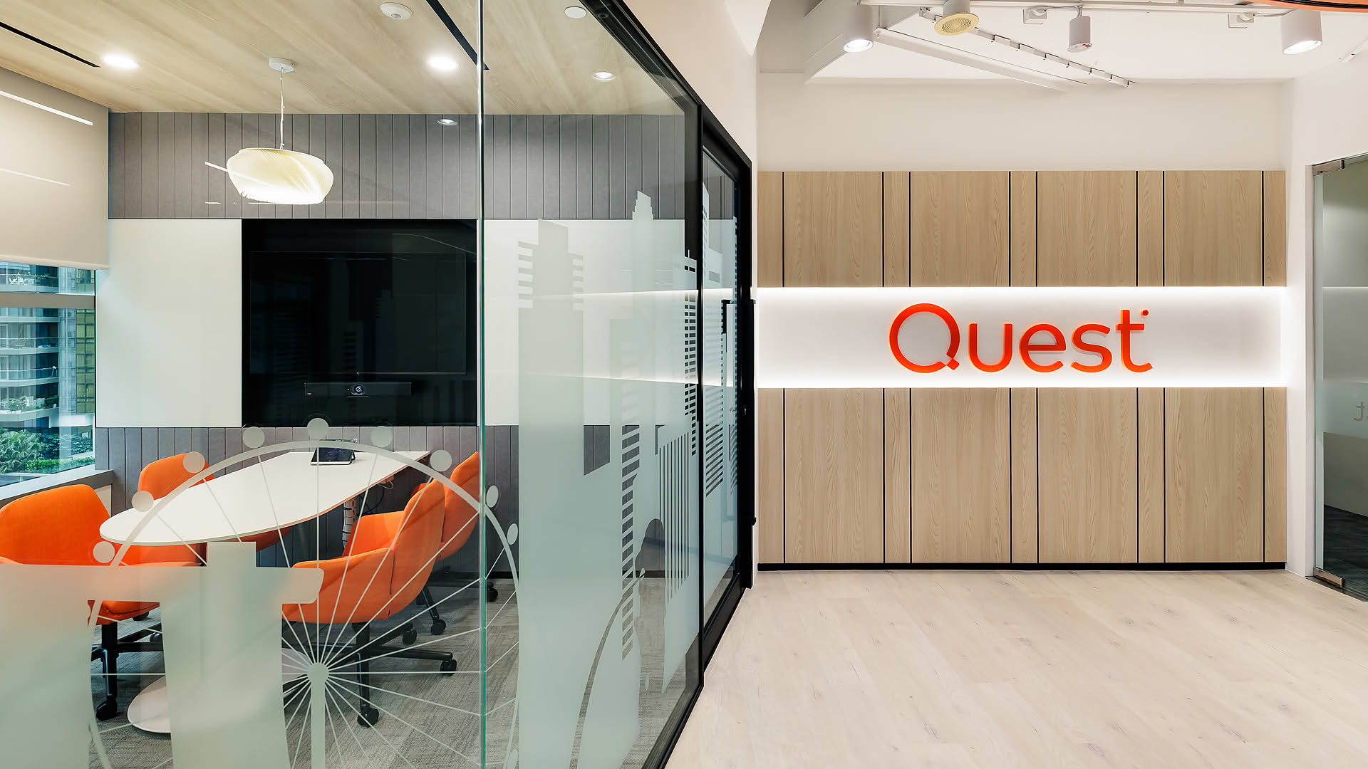 Quest office interior design at SGX Centre