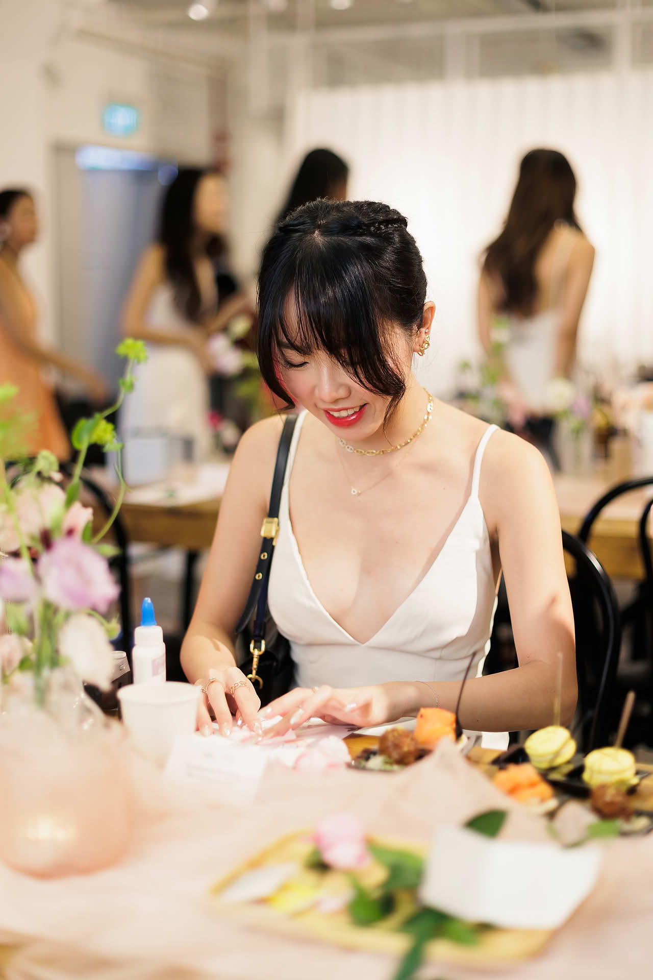 Influencer doing activity at Love Bonito & Fresh PR event