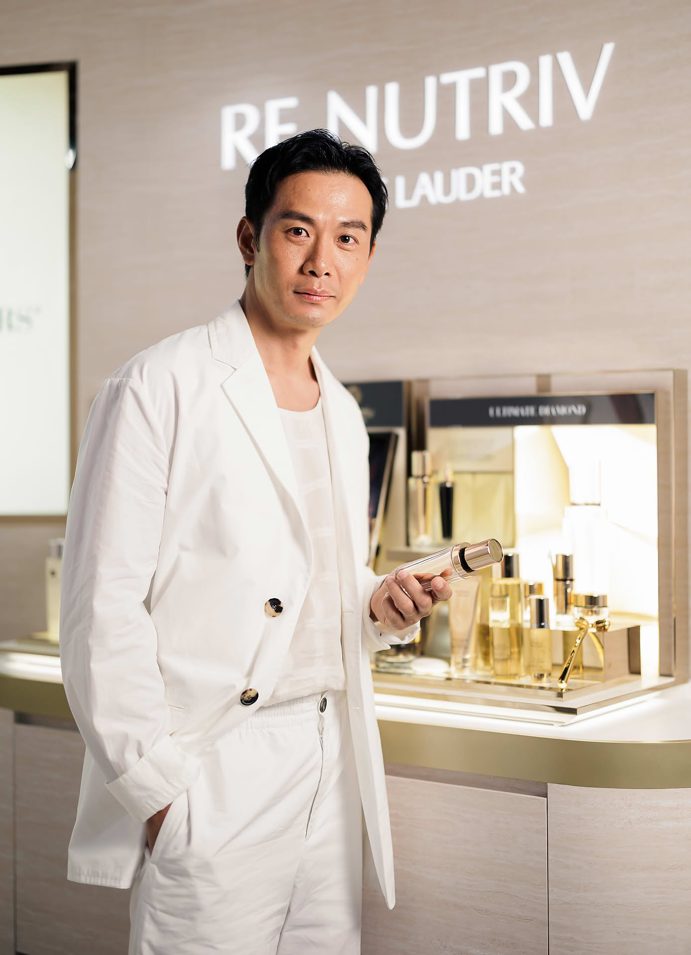 Celebrity posing with product at Estee Lauder Yoona PR event in Paragon