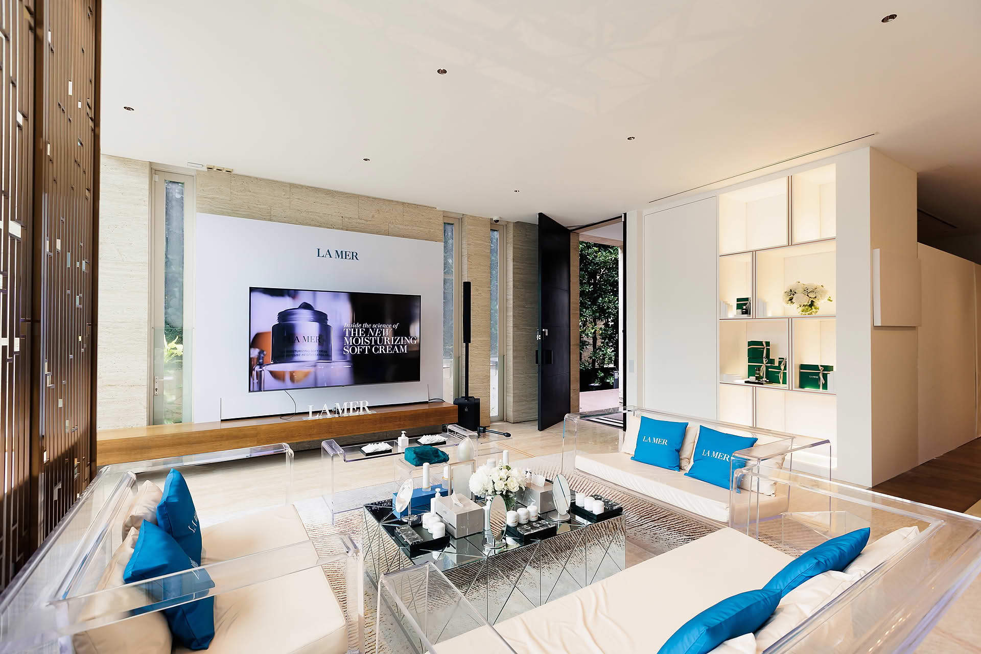 Interior setup for La Mer PR event in Sentosa