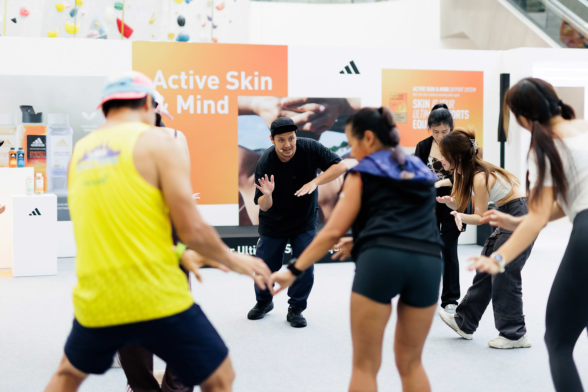Dance lesson at Adidas Pop-up stall