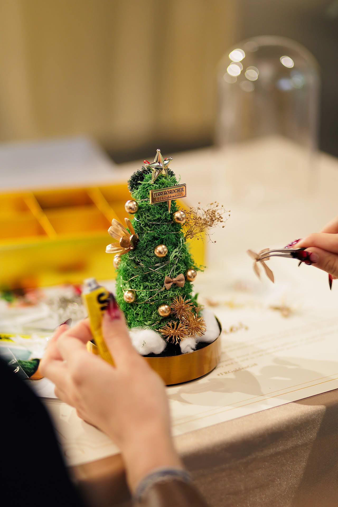 Making mini Ferrero Rocher Christmas tree