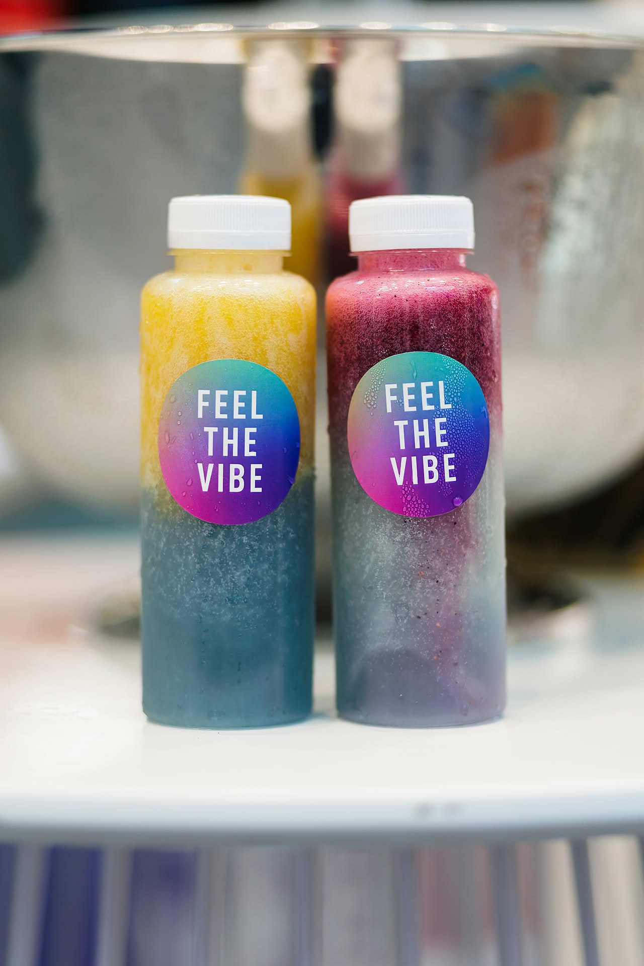 Drinks served at Addidas Vibe pop-up stall in Plaza Singapura