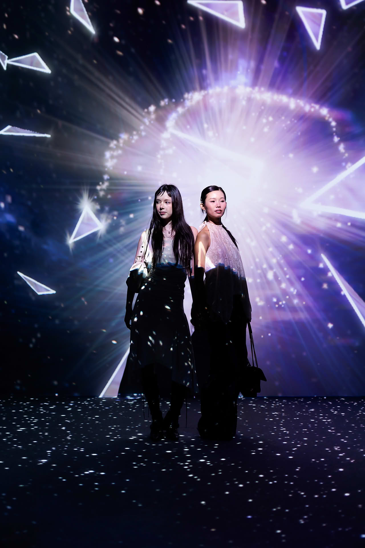 Influencers taking a photo at Issey Miyake interactive venue