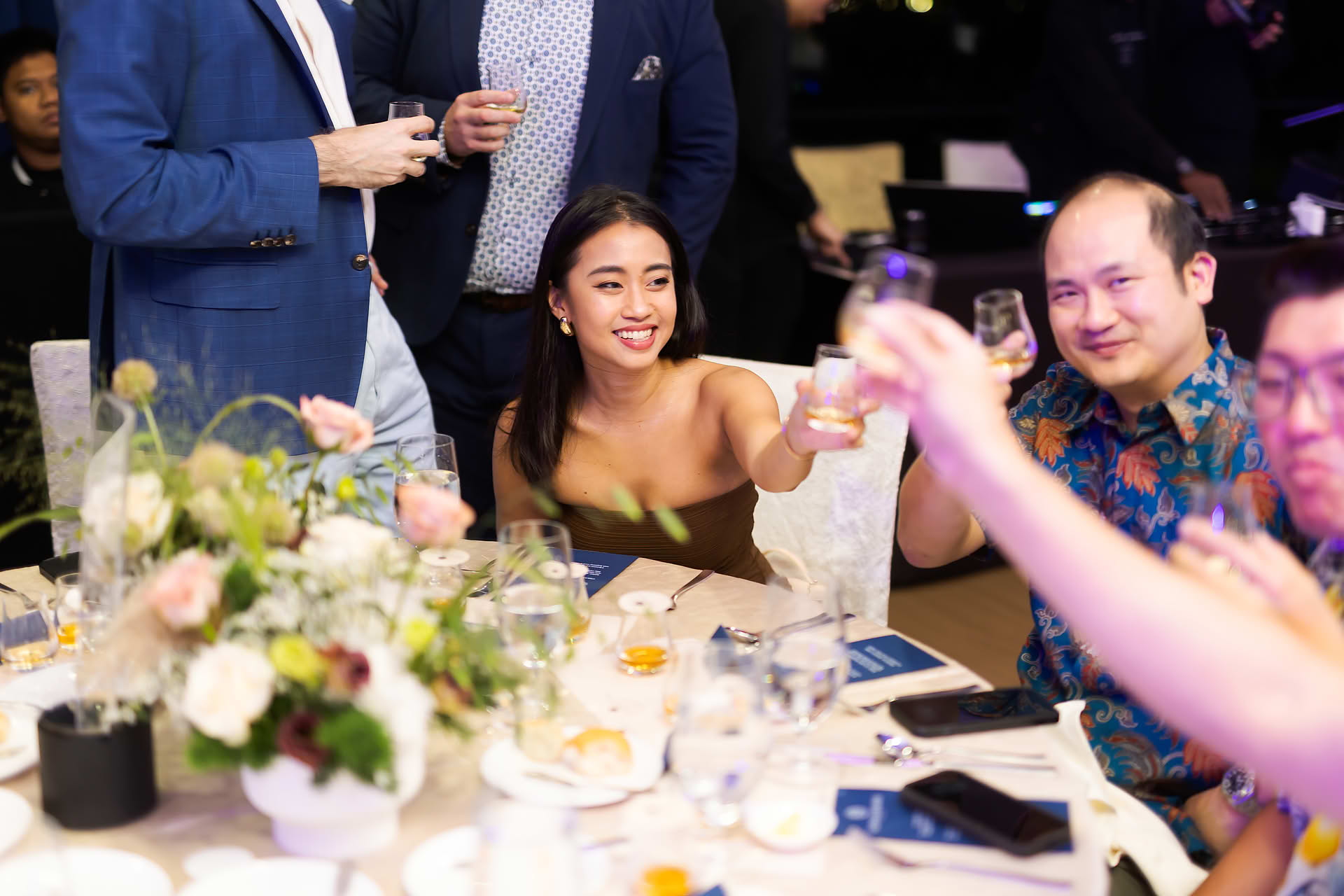 Guest toasting drinks at Glenglassaugh PR event