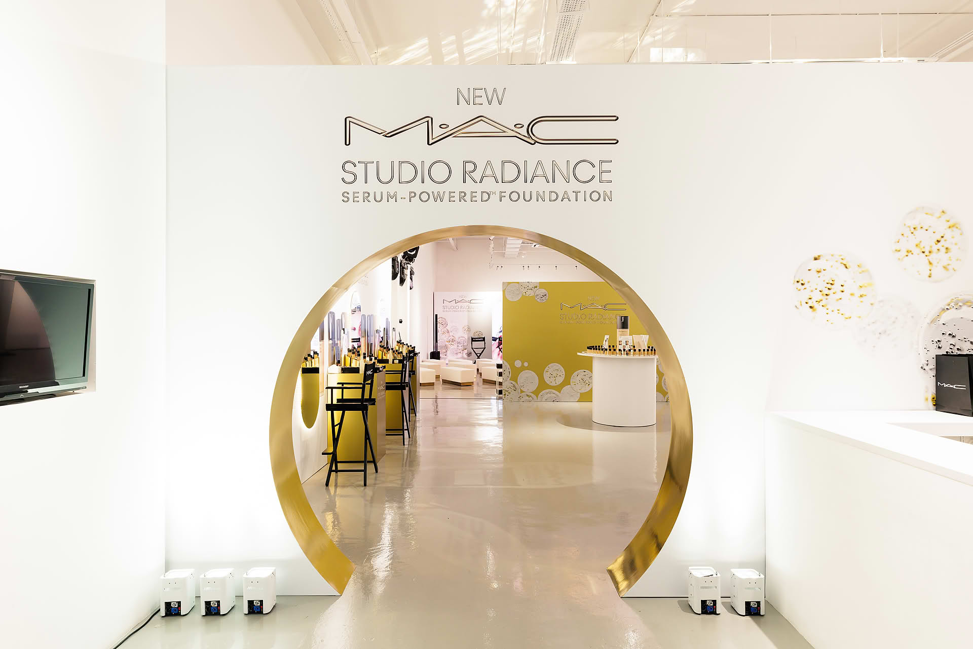Event setup at MAC Cosmestics PR event