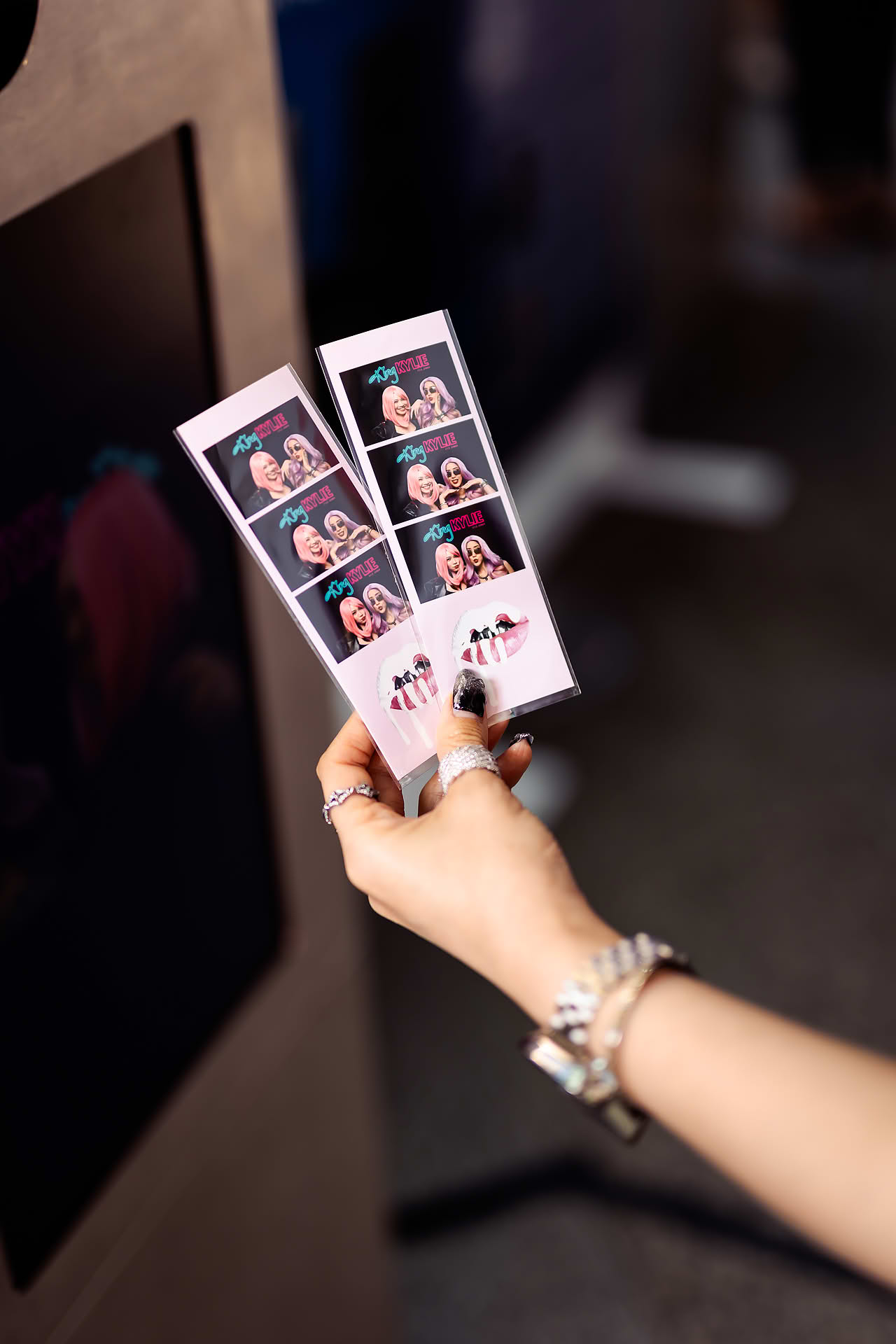 Polariod photos taken at Kylie Cosmetics pop-up stall in Bugis Junction