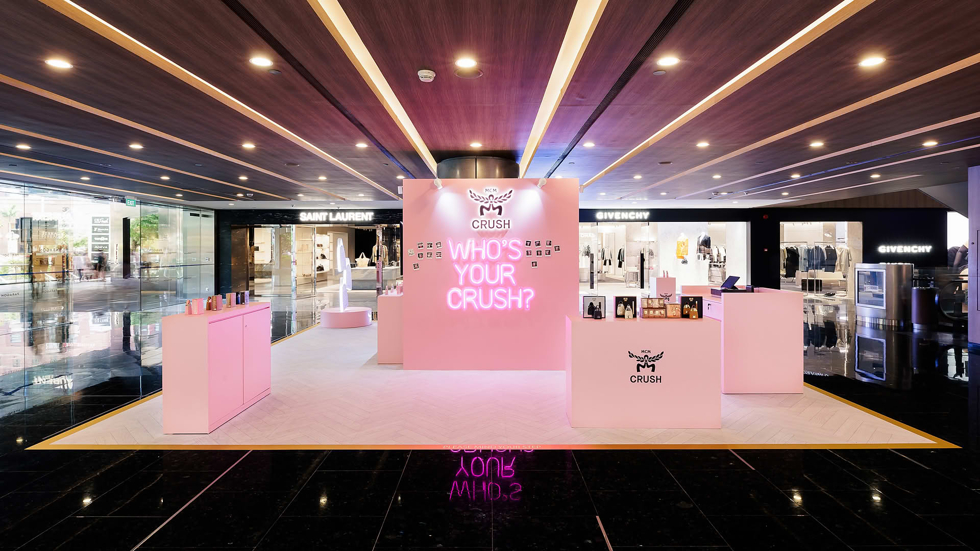 MCM Crush pop-up stall in Ngee Ann City