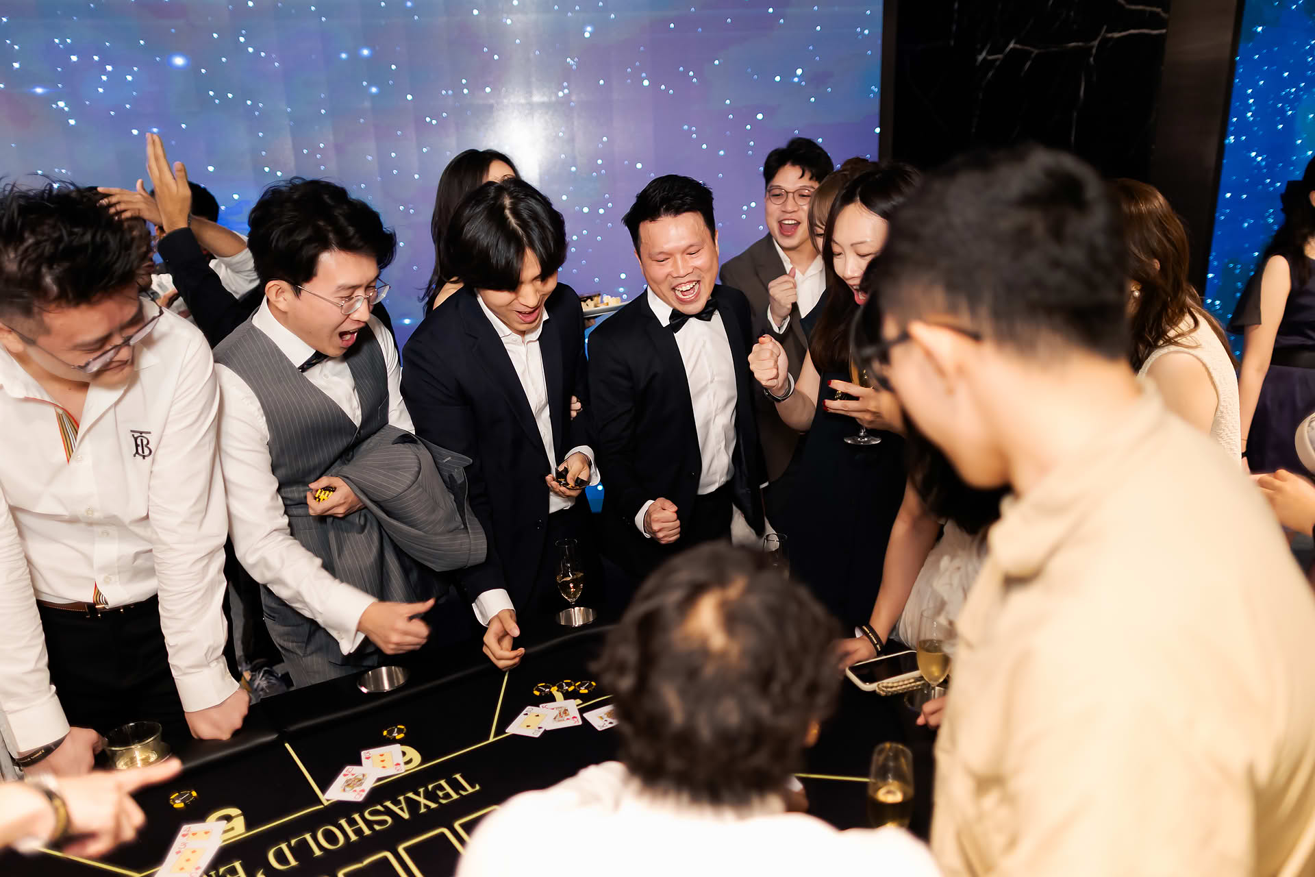 Staff playing at the table