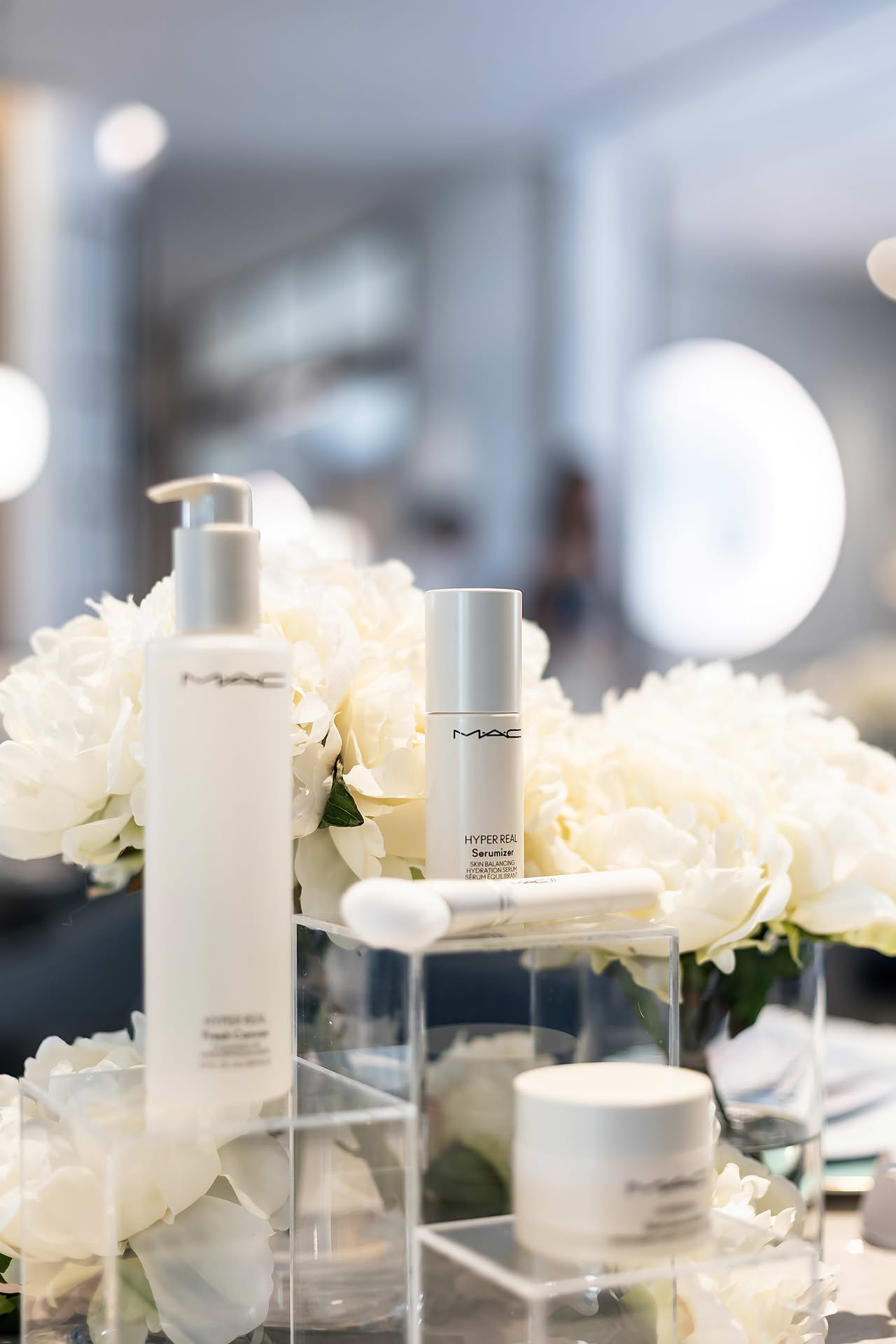 Product display setup at MAC Hyper Real PR event