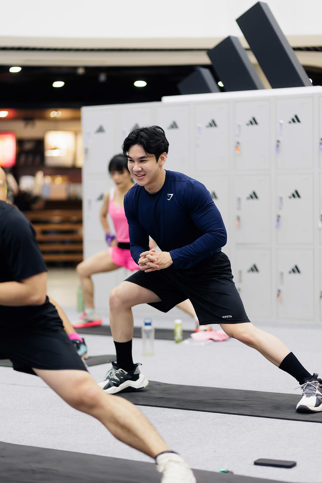 Exercise session at Adidas Pop-up stall