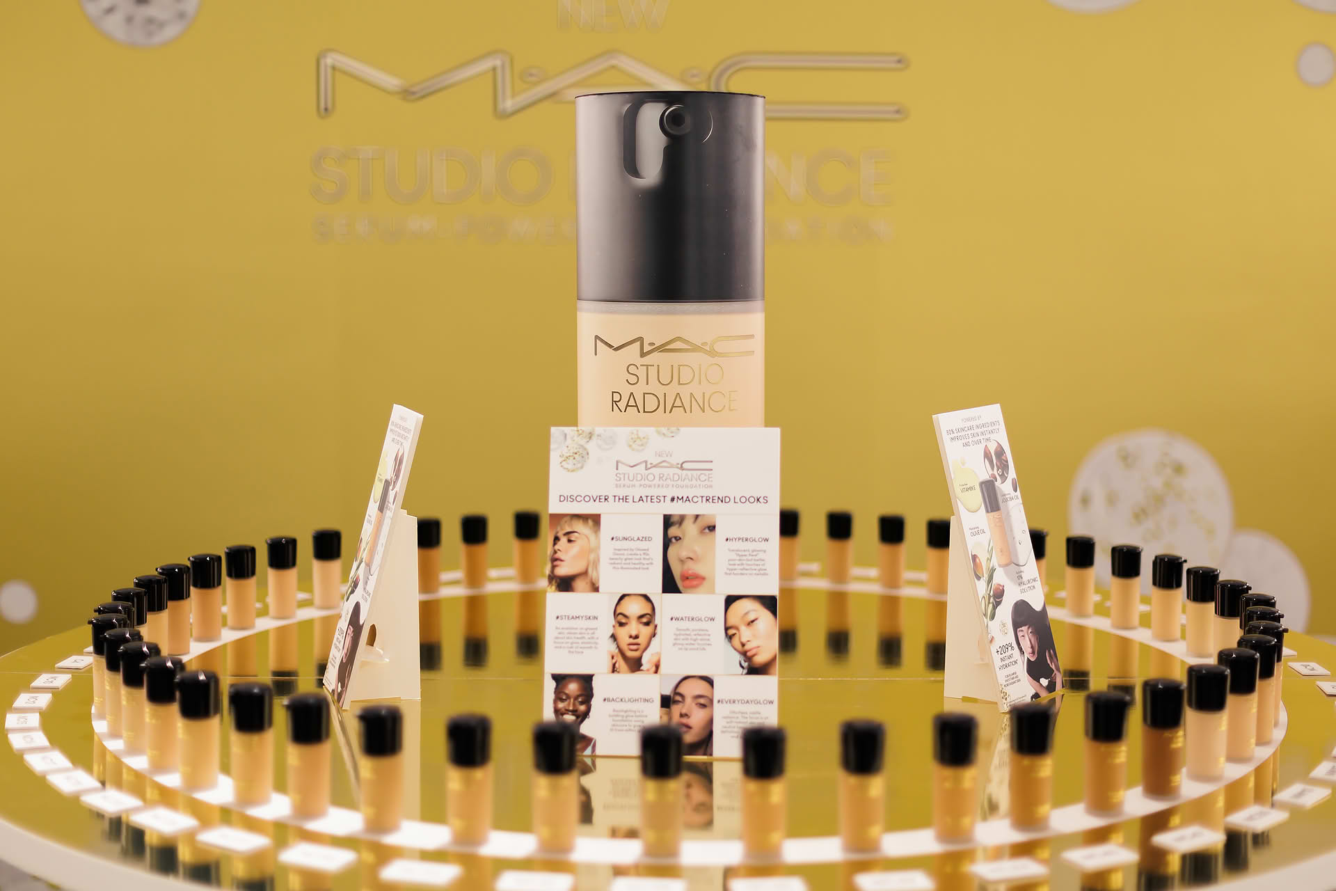 Product display at MAC Cosmestics PR event