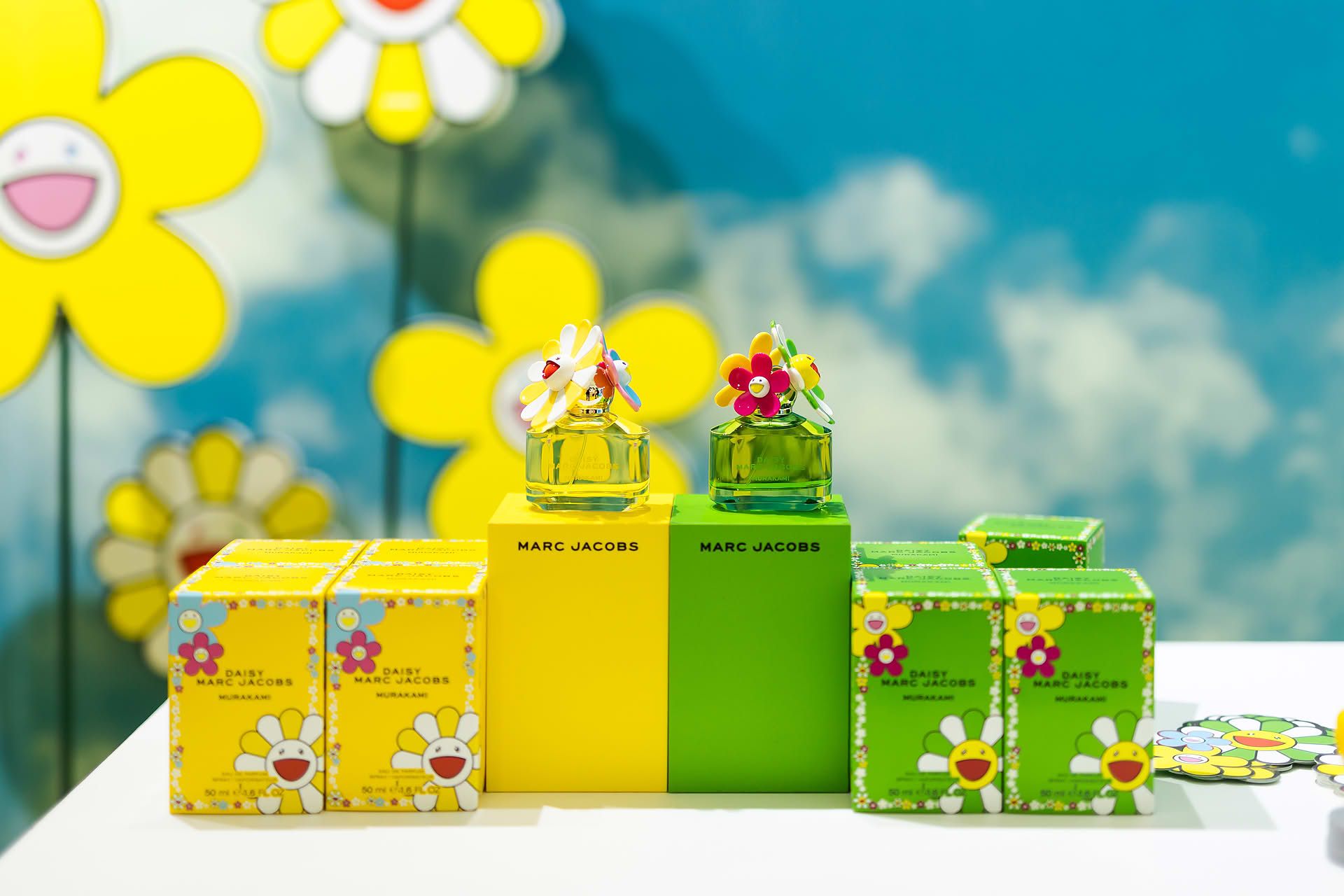 Perfume on display at Marc Jacobs pop-up stall