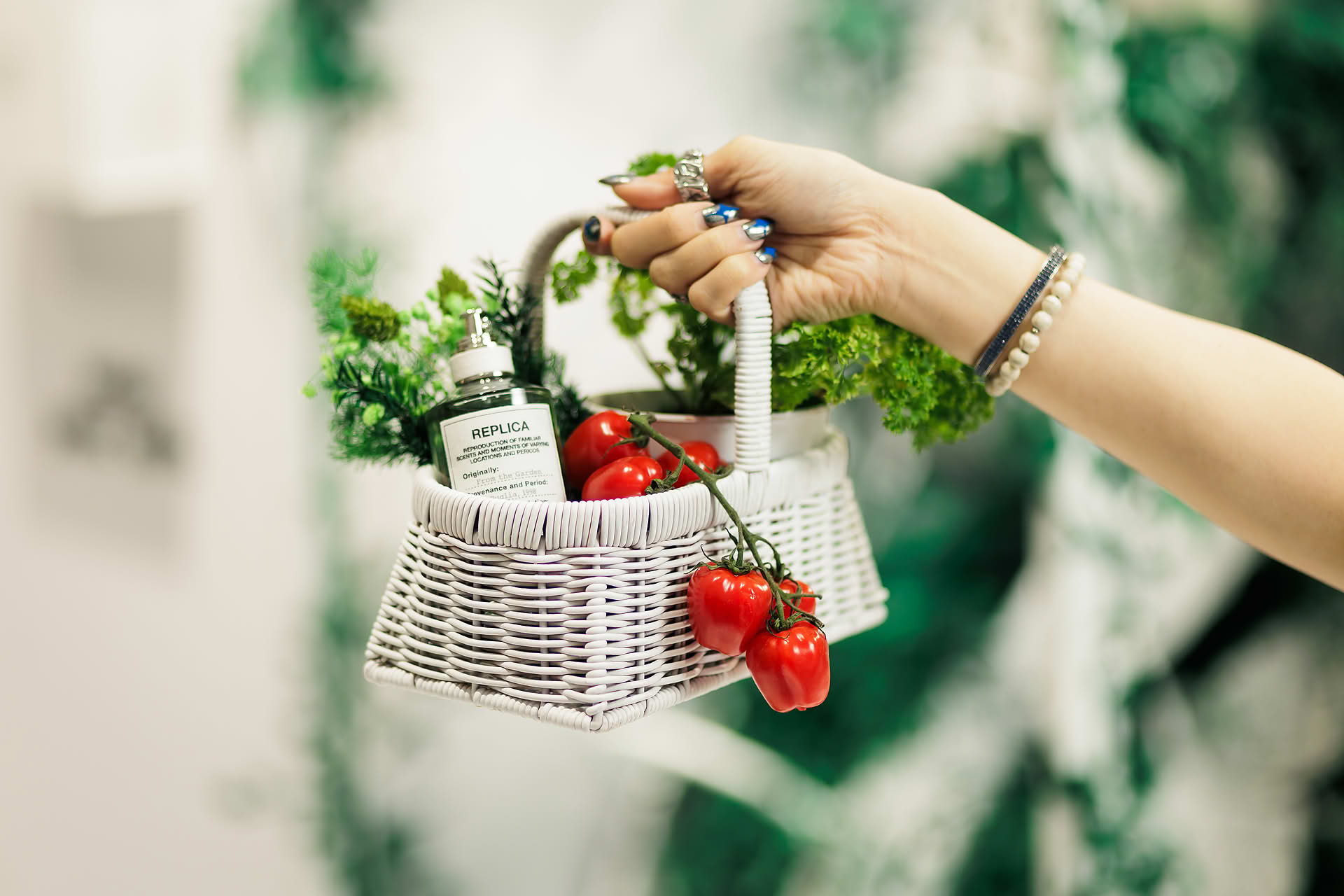 Custom flower busket with Maison Margiela Replica for PR event at Ngee Ann City