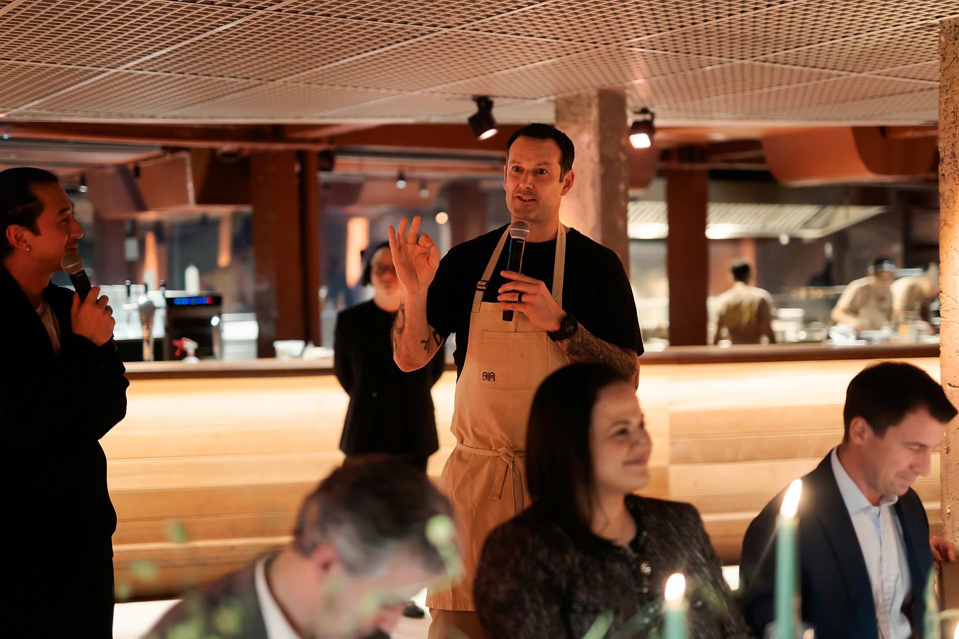 Chef explaining the menu at Amex 1850