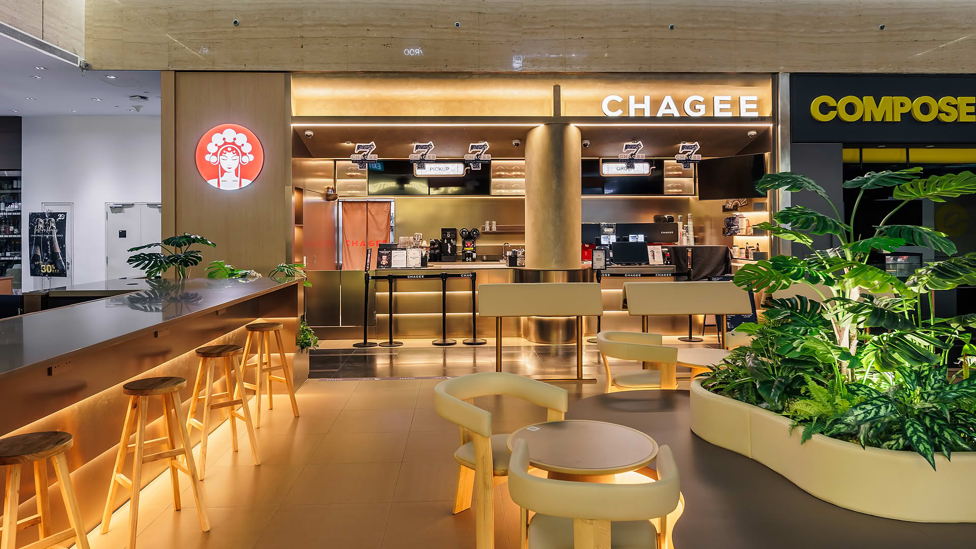 Interior design of Changee outlet at One Raffles Place