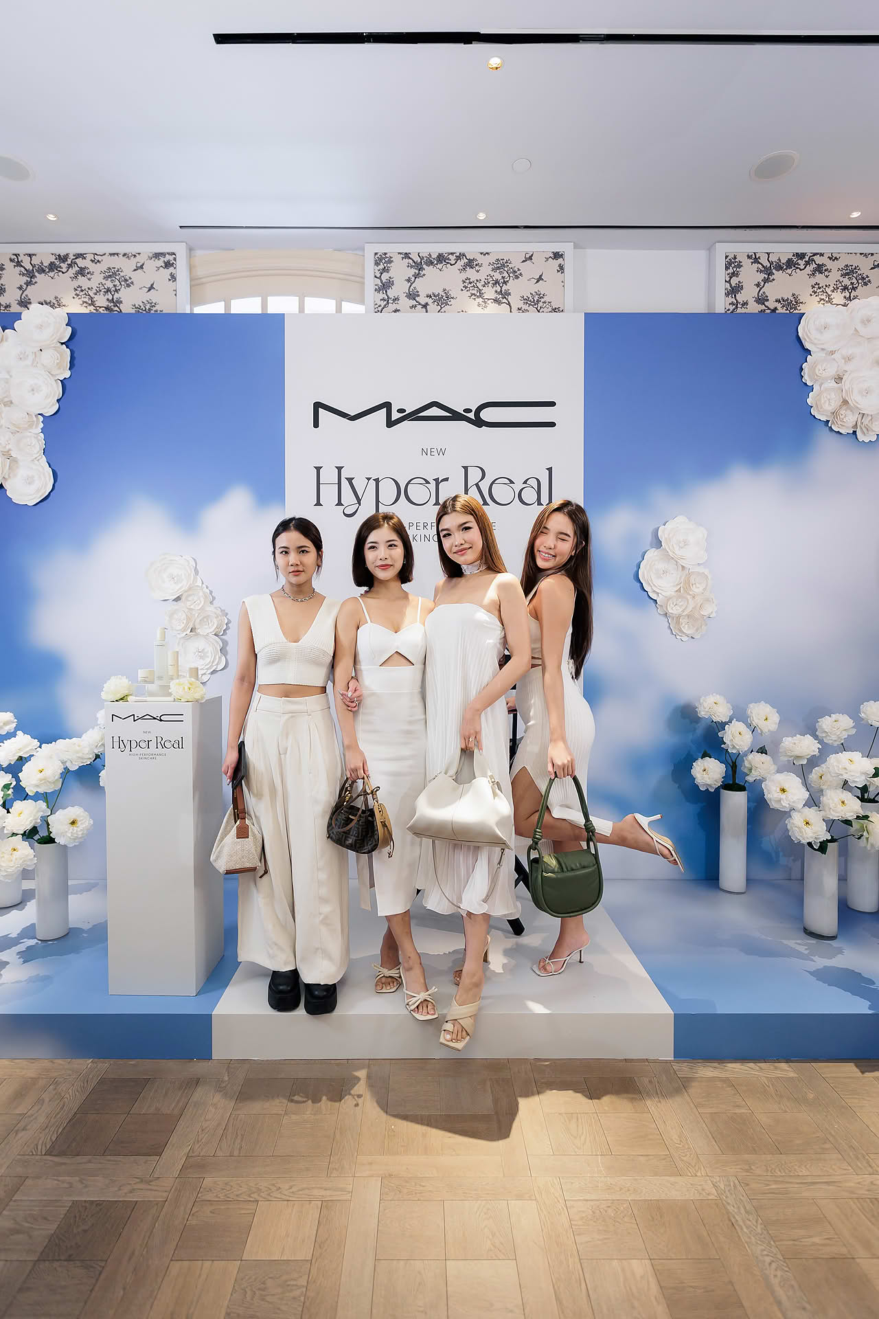 Influencers posing at MAC Hyper Real PR event