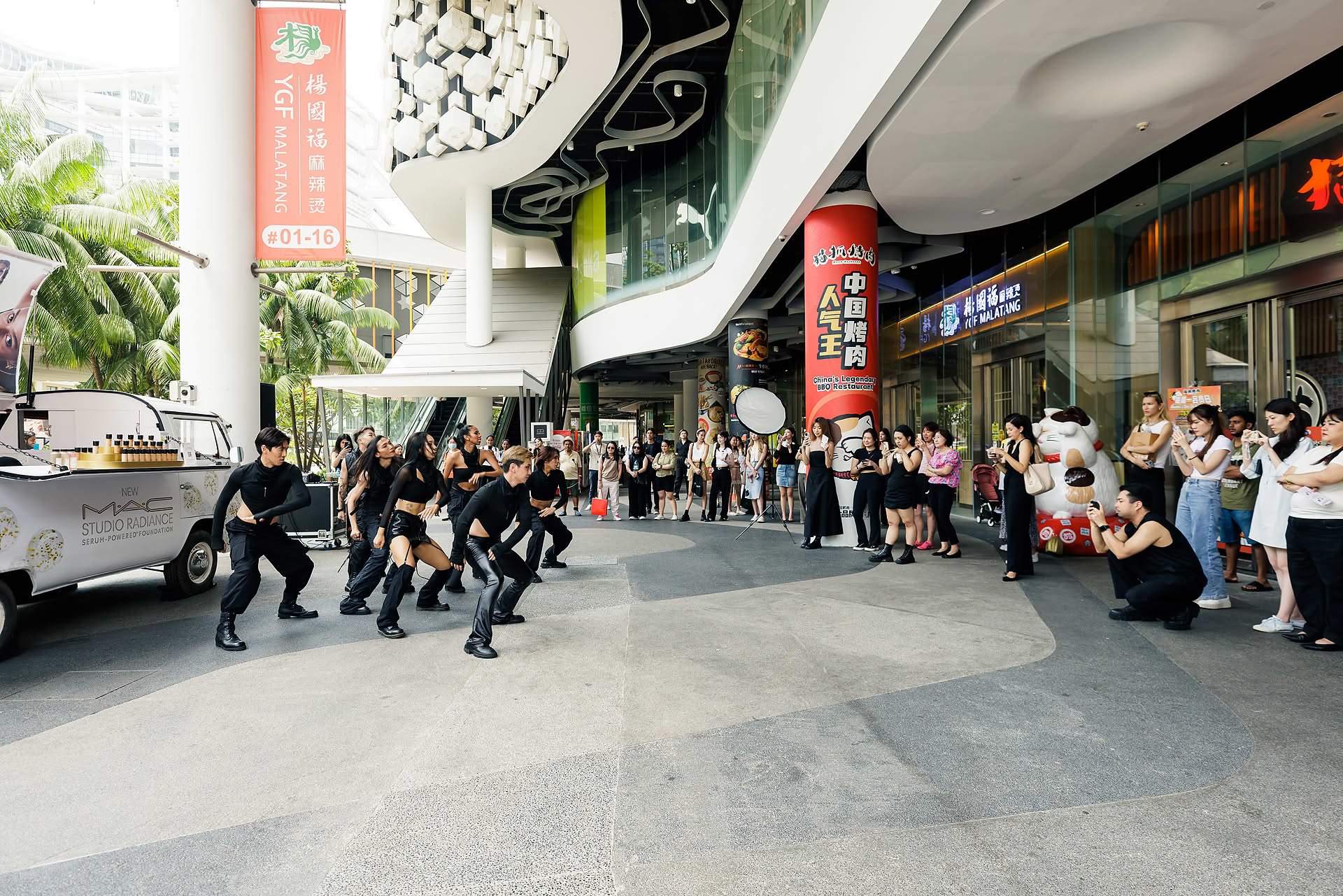 Dancers performing at MAC PR event at Bugis+